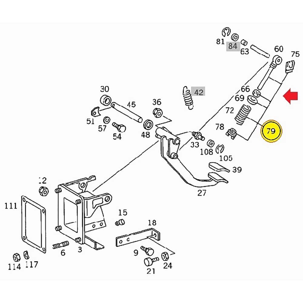 Reparo Pedal Embreagem Mercedes 1214 1215 1218 3822900093