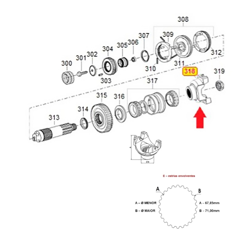 Flange Caixa Yoke Volks Ford International Volvo 5505547