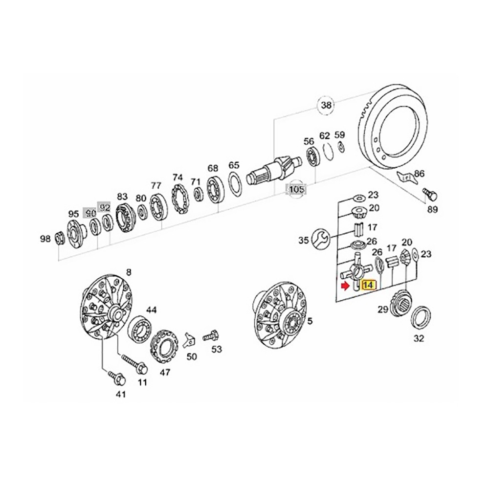 Cruzeta Diferencial Mercedes Benz L1618 1719 Hl5Z 6823537020