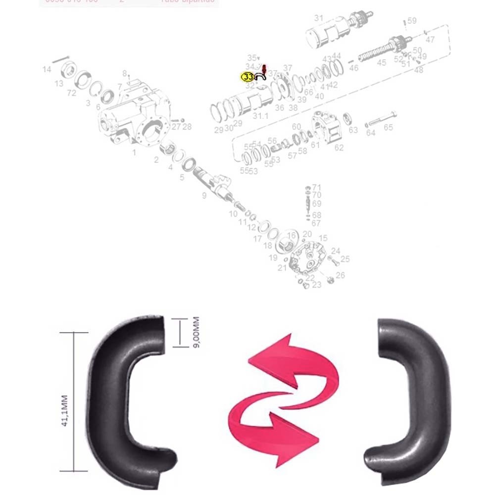 Trava Tubo Bi Partido Setor Direcao Hidraulica ZF 8058016106