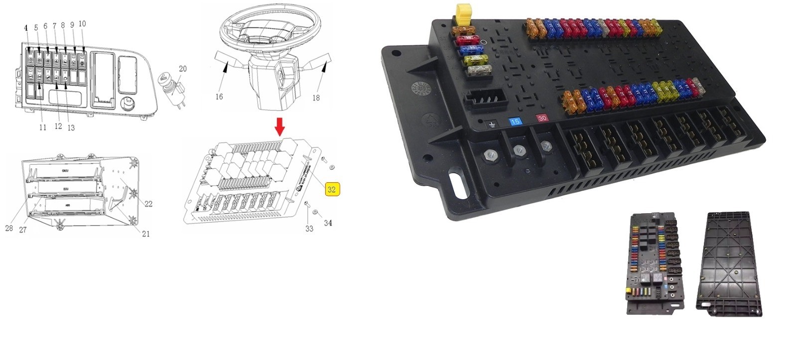 Caixa Fusivel Sinotruk Howo 380 WG9716580021
