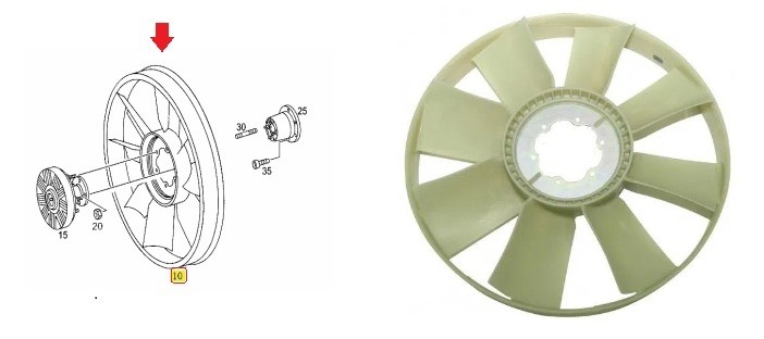Helice Mercedes Benz Om9062423b L1620 Pas1932148 9062050406