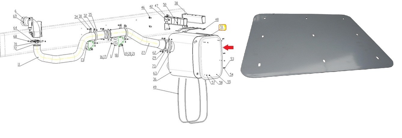 Protetor Lateral Silencioso Sinotruk Howo 380 WG9719540017
