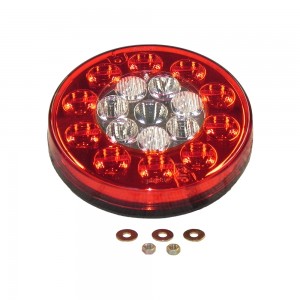 Lanterna Traseira Carreta Randon Refil Redondo Com Led Bi Volt 135MM Vermelha Branca SI2032206