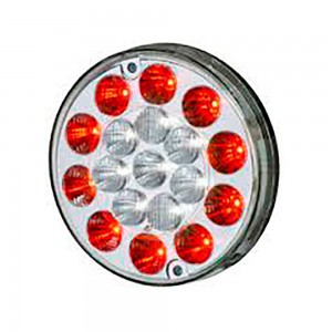 Lanterna Luz Traseira Carreta Randon Refil Redondo Led Bi Volt 135mm Vermelha Branca Acrilica SI2132206